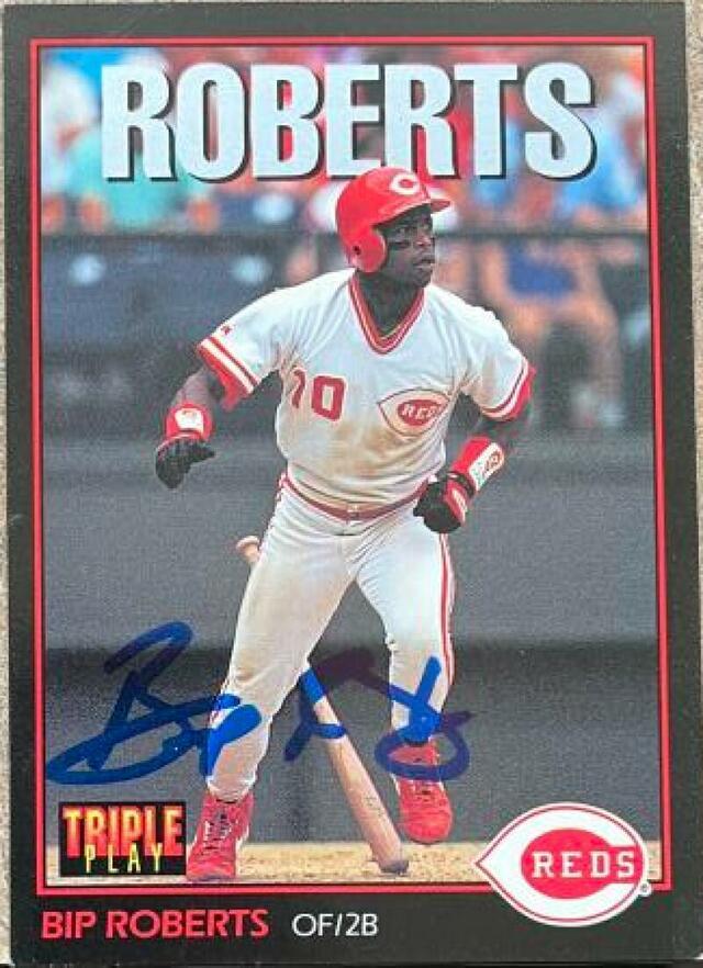 Bip Roberts Signed 1993 Triple Play Baseball Card - Cincinnati Reds - PastPros