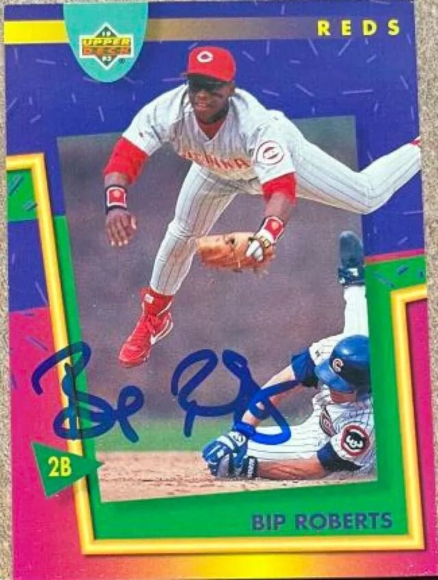 Bip Roberts Signed 1993 Upper Deck Fun Pack Baseball Card - Cincinnati Reds