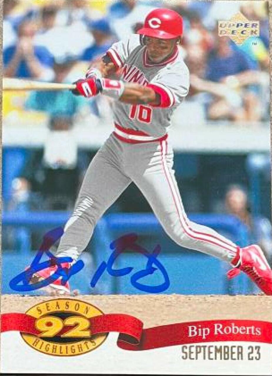 Bip Roberts Signed 1993 Upper Deck Season Highlights Baseball Card - Cincinnati Reds - PastPros