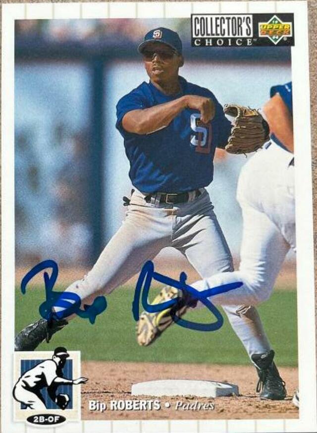 Bip Roberts Signed 1994 Collector's Choice Baseball Card - San Diego Padres - PastPros