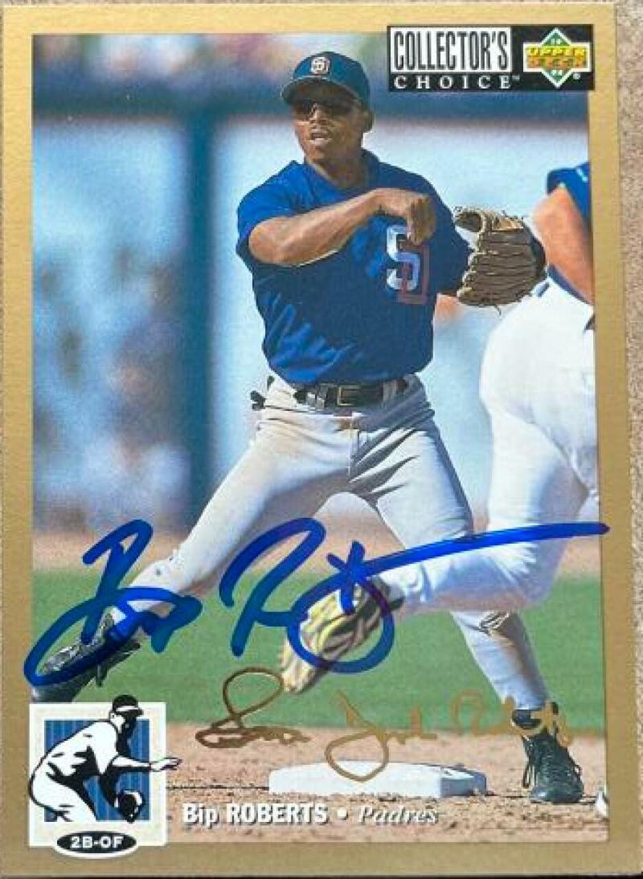 Bip Roberts Signed 1994 Collector's Choice Gold Baseball Card - San Diego Padres - PastPros