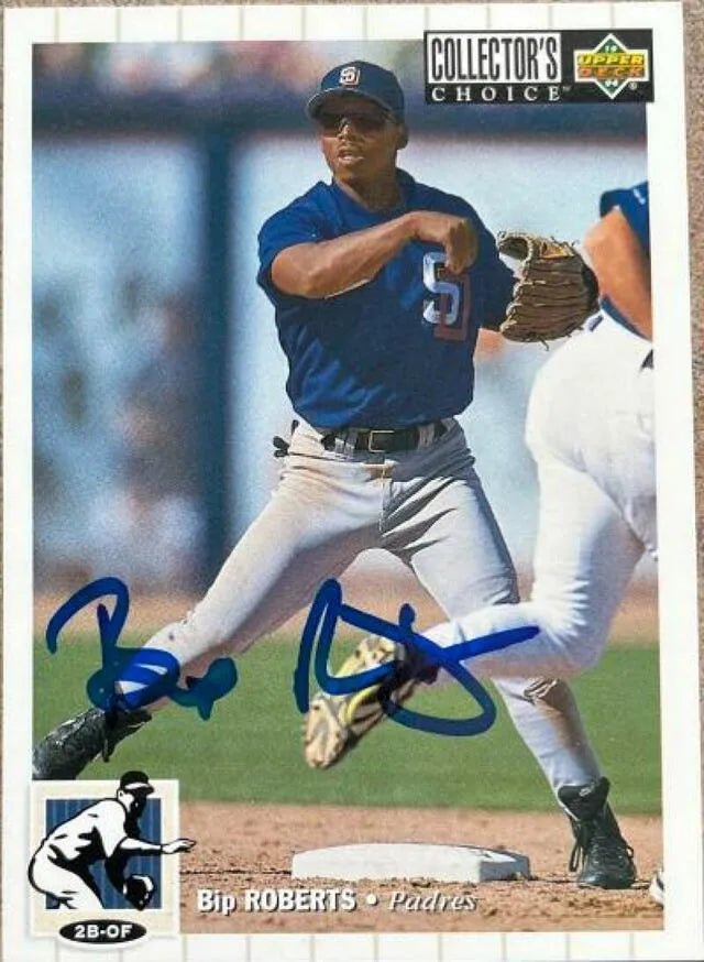 Bip Roberts Signed 1994 Collector's Choice Baseball Card - San Diego Padres