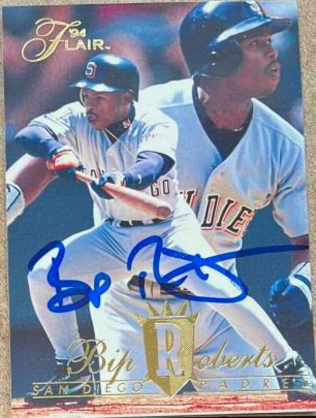 Bip Roberts Signed 1994 Flair Baseball Card - San Diego Padres - PastPros