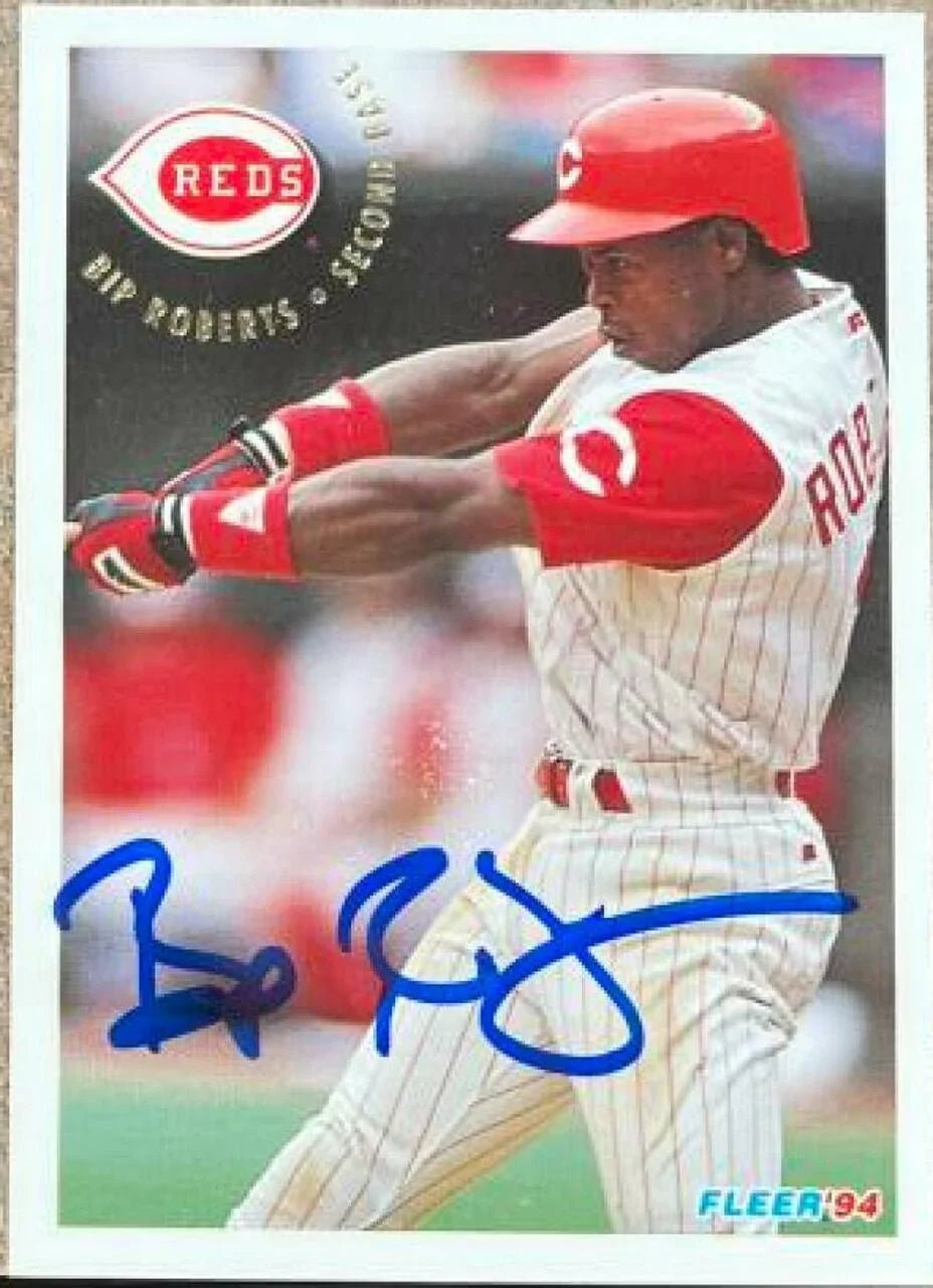 Bip Roberts Signed 1994 Fleer Baseball Card - Cincinnati Reds