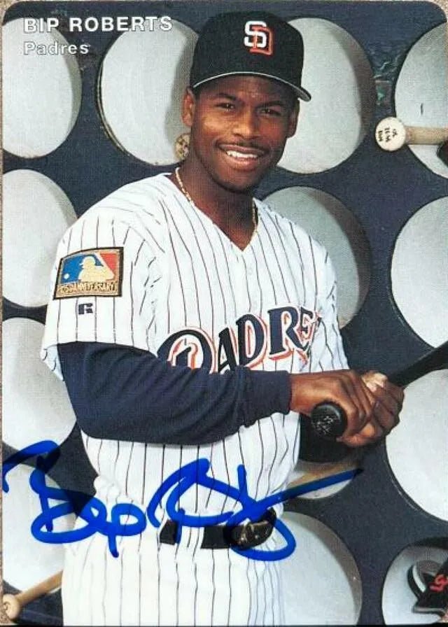 Bip Roberts Signed 1994 Mother's Cookies Baseball Card - San Diego Padres