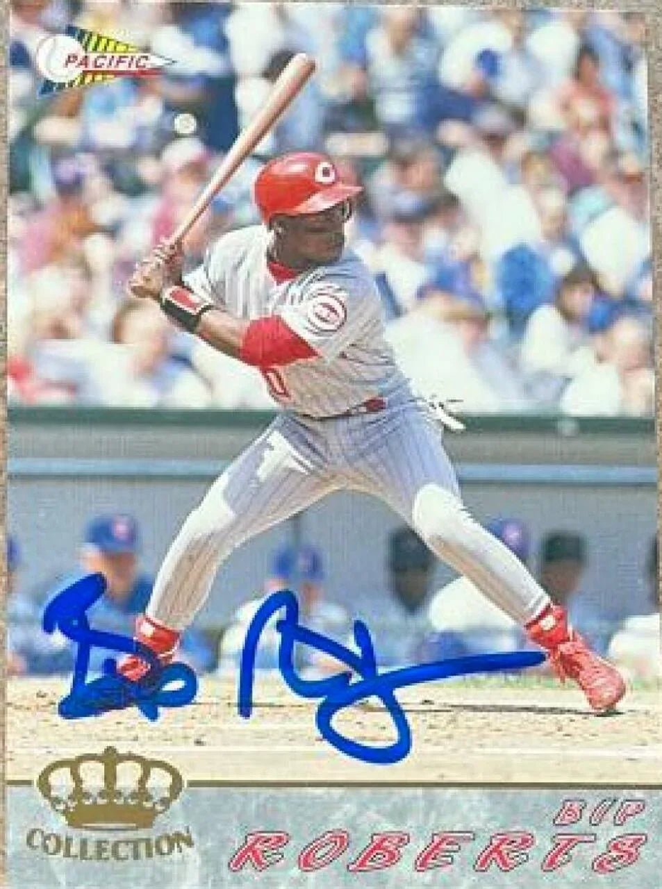 Bip Roberts Signed 1994 Pacific Crown Collection Baseball Card - Cincinnati Reds
