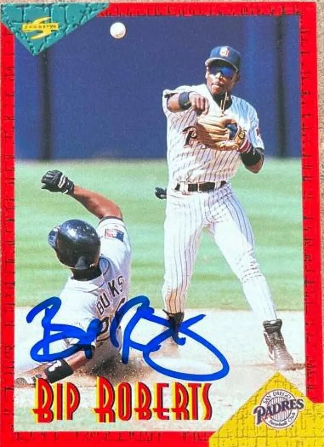 Bip Roberts Signed 1994 Score Rookie & Traded Baseball Card - San Diego Padres