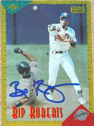 Bip Roberts Signed 1994 Score Rookie & Traded Gold Rush Baseball Card - San Diego Padres - PastPros