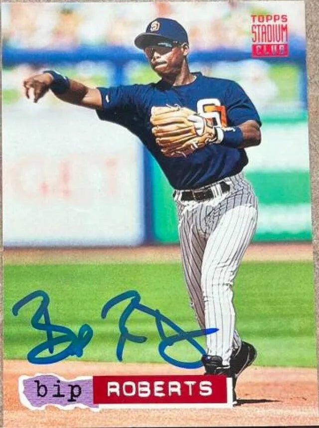 Bip Roberts Signed 1994 Stadium Club Baseball Card - San Diego Padres
