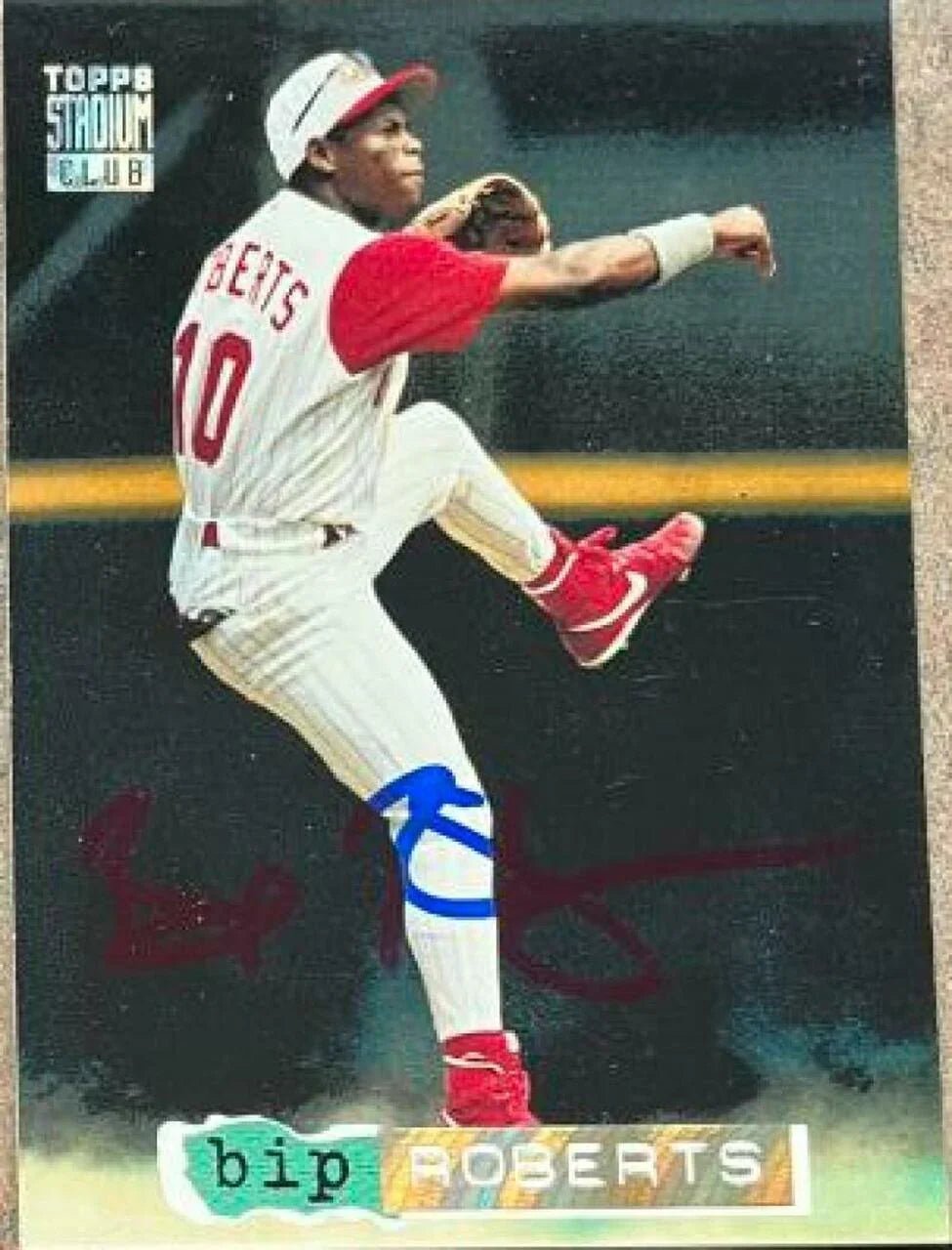Bip Roberts Signed 1994 Stadium Club Golden Rainbow Baseball Card - Cincinnati Reds