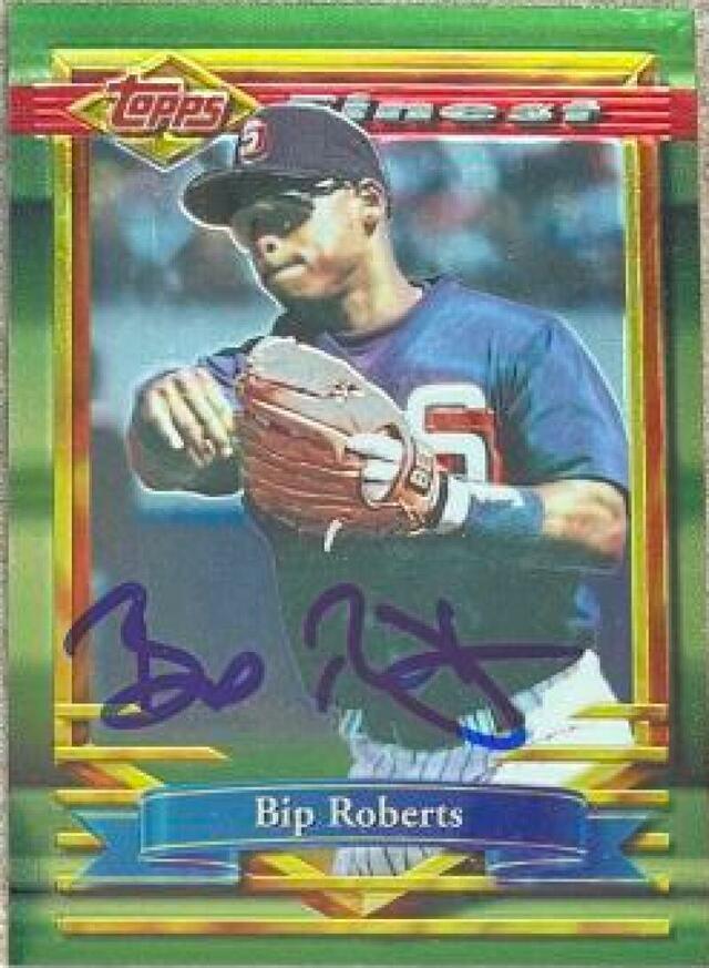 Bip Roberts Signed 1994 Topps Finest Baseball Card - San Diego Padres - PastPros