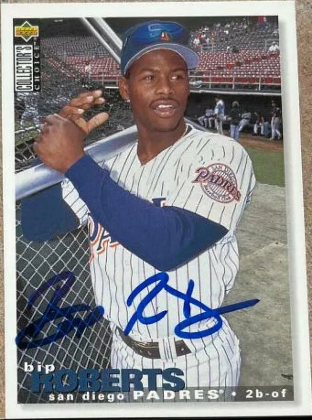 Bip Roberts Signed 1995 Collector's Choice Baseball Card - San Diego Padres