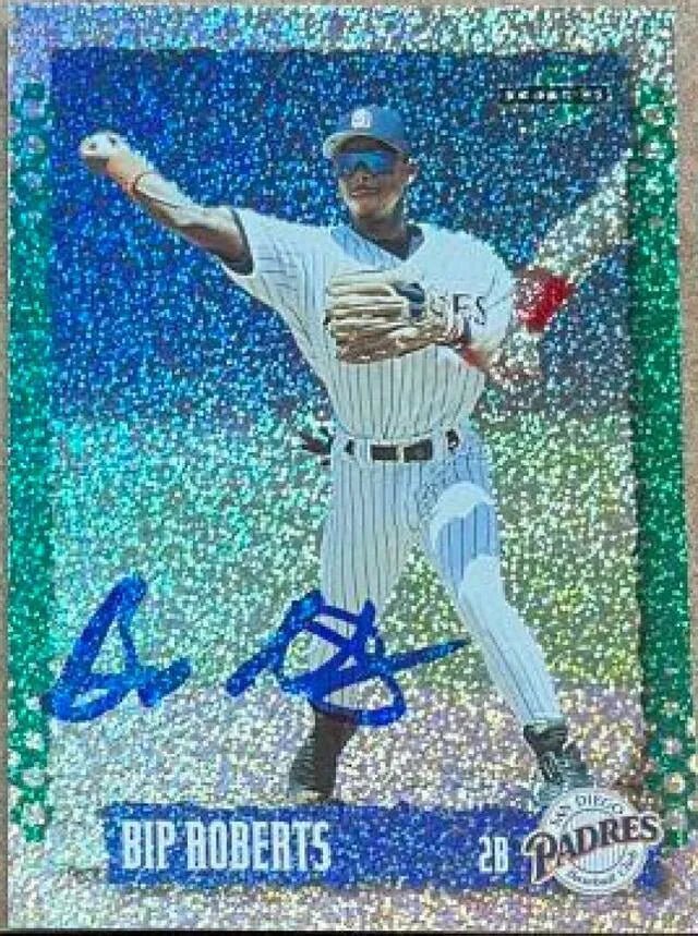 Bip Roberts Signed 1995 Score Platinum Team Sets Baseball Card - San Diego Padres