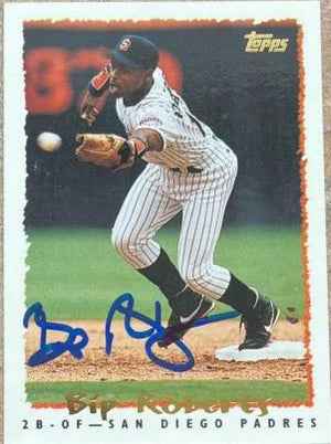 Bip Roberts Signed 1995 Topps Baseball Card - San Diego Padres