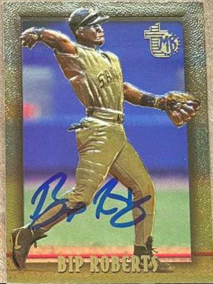 Bip Roberts Signed 1995 Topps Embossed Golden Idols Baseball Card - San Diego Padres - PastPros