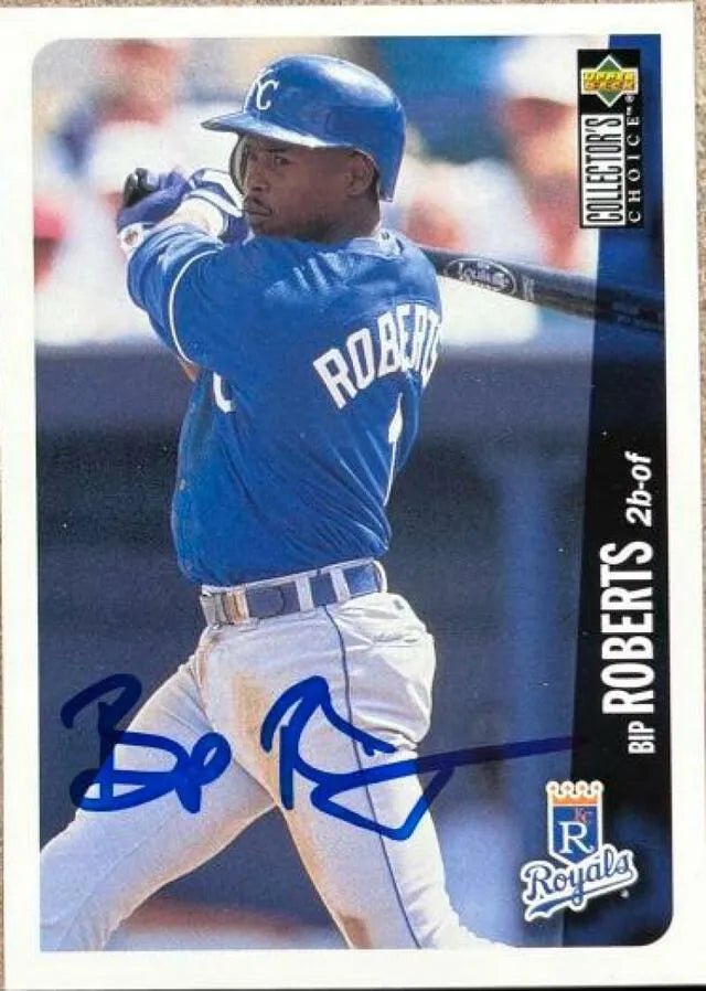 Bip Roberts Signed 1996 Collector's Choice Baseball Card - Kansas City Royals
