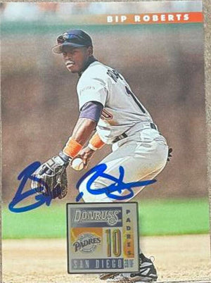 Bip Roberts Signed 1996 Donruss Baseball Card - San Diego Padres - PastPros