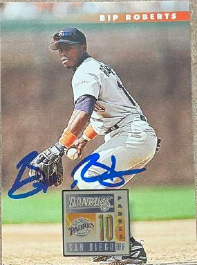 Bip Roberts Signed 1996 Donruss Baseball Card - San Diego Padres - PastPros