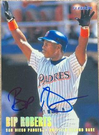 Bip Roberts Signed 1996 Fleer Tiffany Baseball Card - San Diego Padres - PastPros