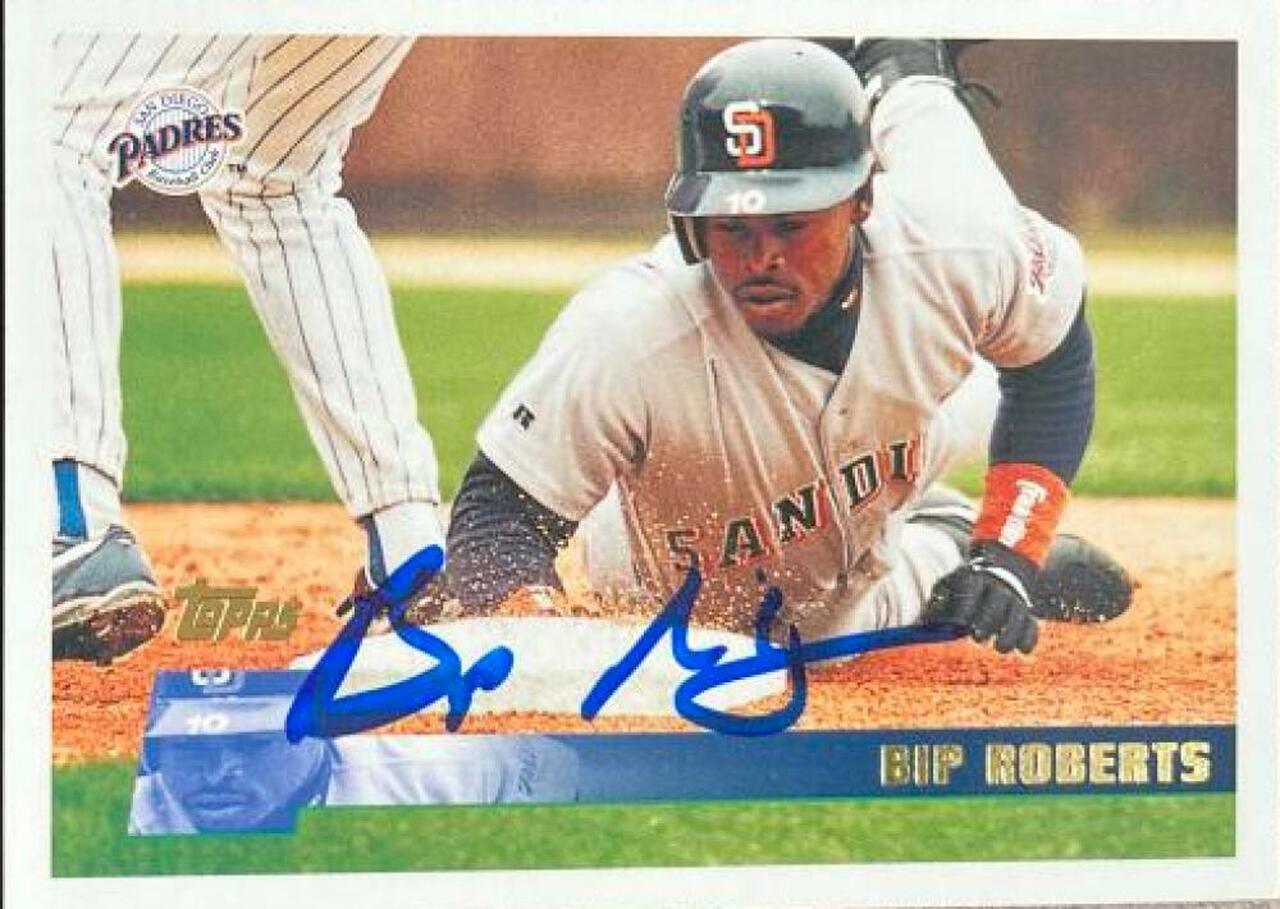 Bip Roberts Signed 1996 Topps Baseball Card - San Diego Padres - PastPros