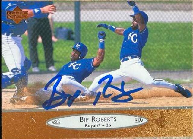 Bip Roberts Signed 1996 Upper Deck Baseball Card - Kansas City Royals - PastPros