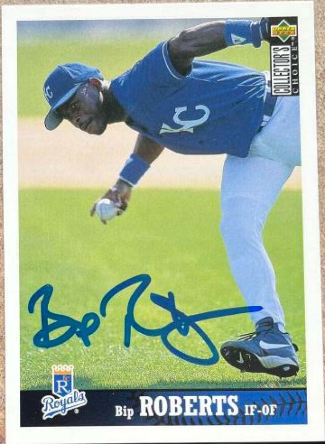 Bip Roberts Signed 1997 Collector's Choice Baseball Card - Kansas City Royals - PastPros