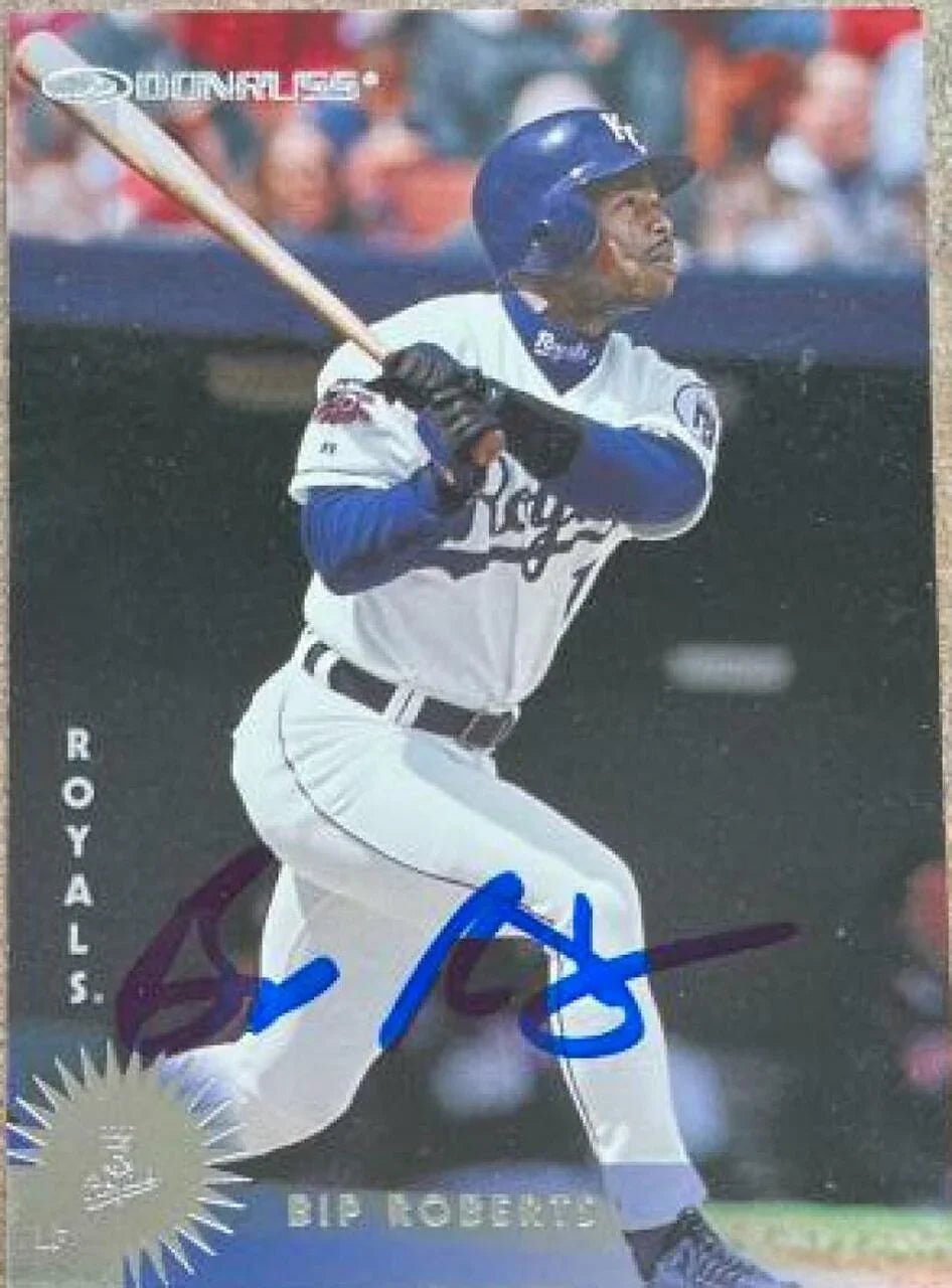 Bip Roberts Signed 1997 Donruss Baseball Card - Kansas City Royals