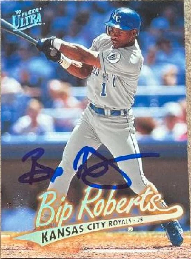 Bip Roberts Signed 1997 Fleer Ultra Baseball Card - Kansas City Royals