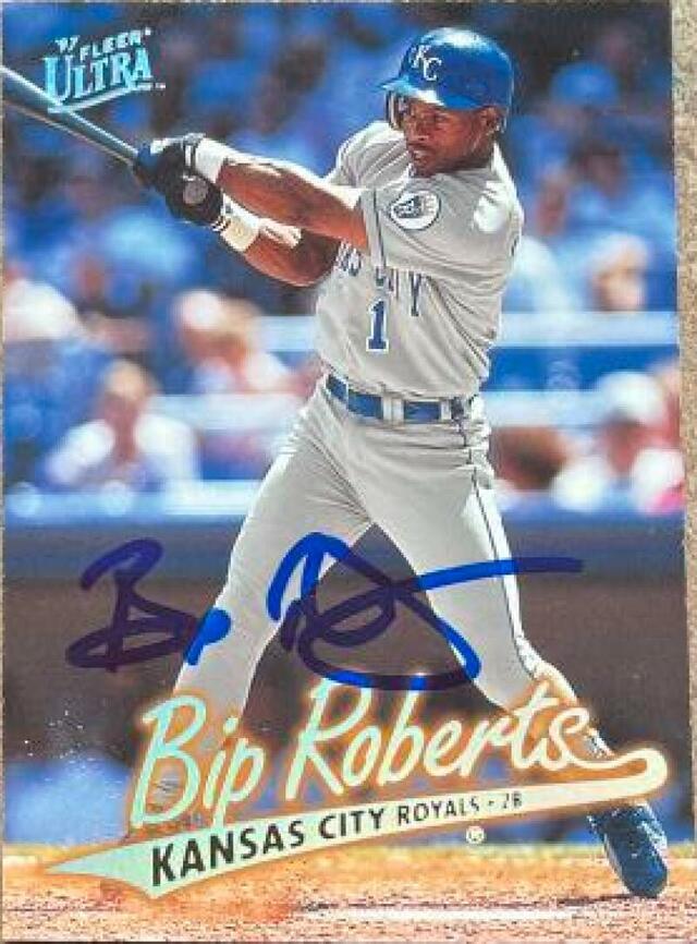 Bip Roberts Signed 1997 Fleer Ultra Baseball Card - Kansas City Royals - PastPros