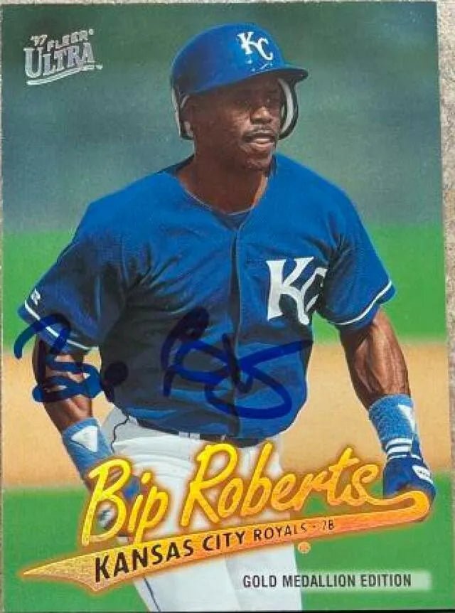 Bip Roberts Signed 1997 Fleer Ultra Gold Medallion Baseball Card - Kansas City Royals