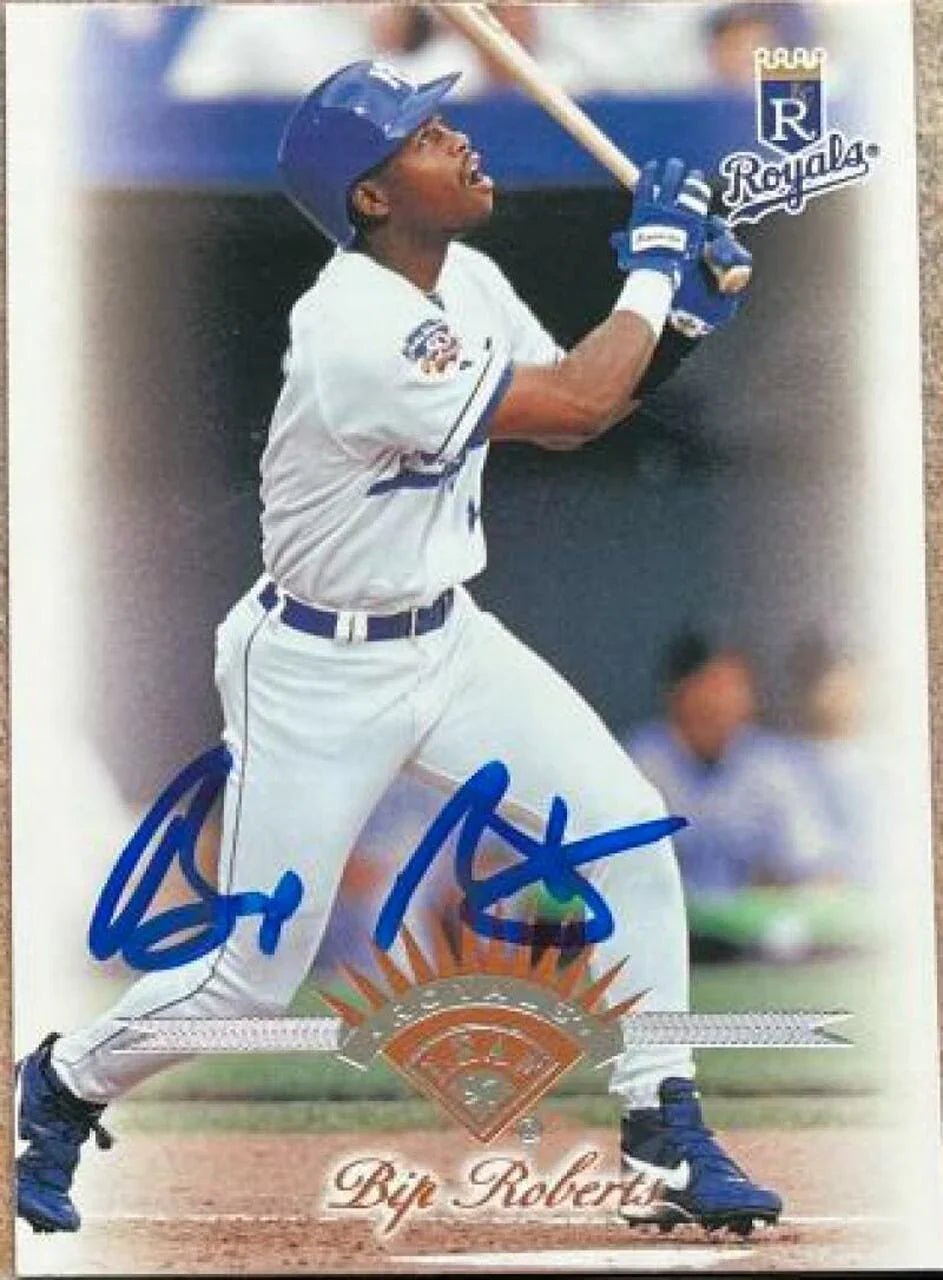 Bip Roberts Signed 1997 Leaf Baseball Card - Kansas City Royals