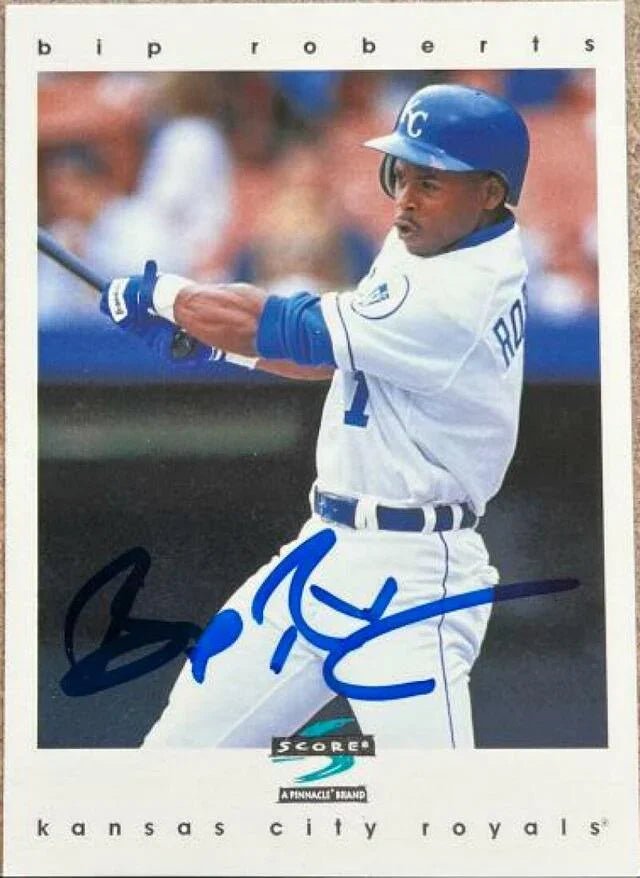 Bip Roberts Signed 1997 Score Baseball Card - Kansas City Royals