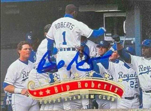 Bip Roberts Signed 1997 Stadium Club Baseball Card - Kansas City Royals