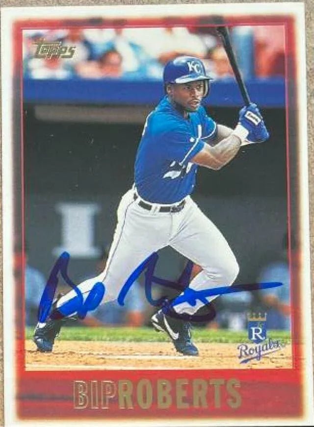 Bip Roberts Signed 1997 Topps Baseball Card - Kansas City Royals