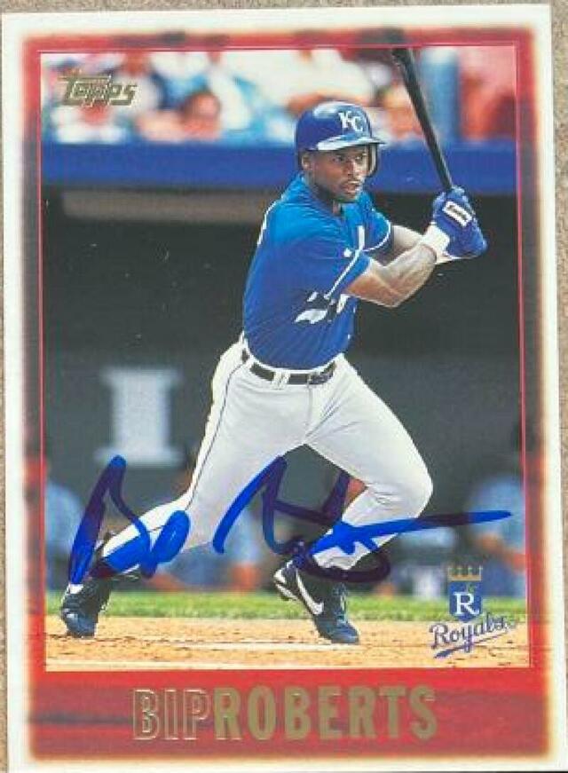 Bip Roberts Signed 1997 Topps Baseball Card - Kansas City Royals - PastPros