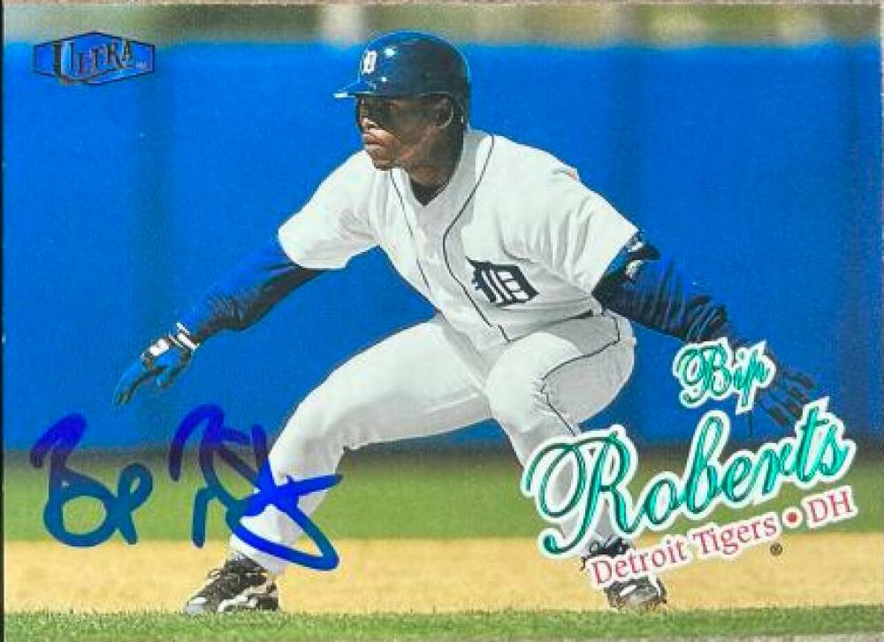 Bip Roberts Signed 1998 Fleer Ultra Baseball Card - Detroit Tigers - PastPros