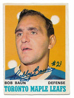 Bob Baun Signed 1970-71 OPC O-Pee-Chee Hockey Card - Toronto Maple Leafs - PastPros