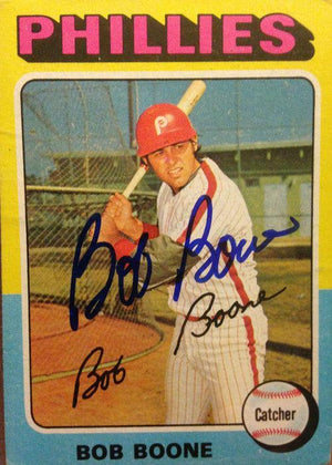 Bob Boone Signed 1975 Topps Baseball Card - Philadelphia Phillies - PastPros
