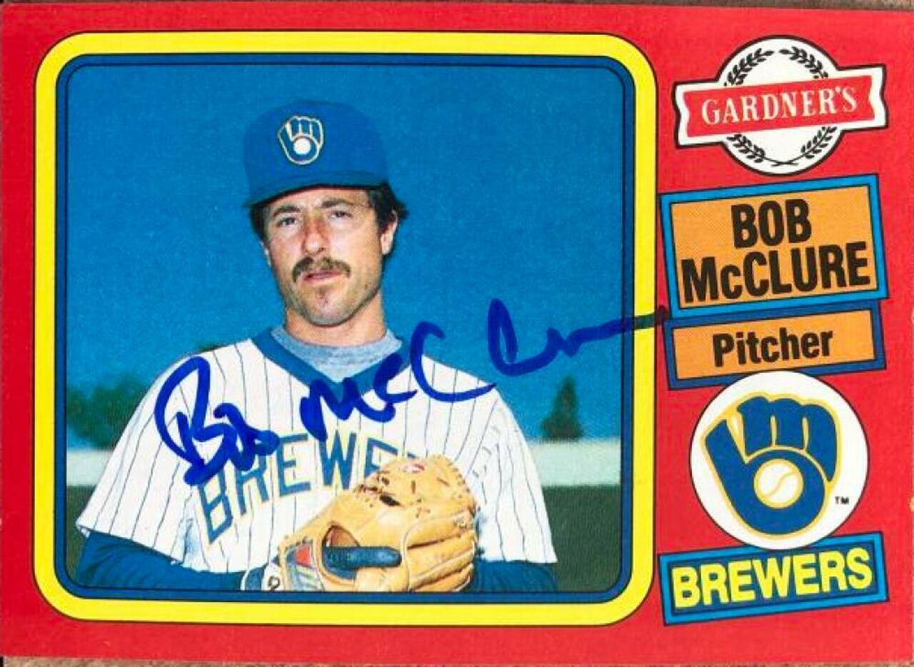 Bob McClure Signed 1985 Topps Gardner's Bakery Baseball Card - Milwaukee Brewers - PastPros