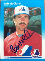 Bob McClure Signed 1987 Fleer Baseball Card - Montreal Expos