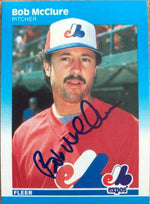 Bob McClure Signed 1987 Fleer Baseball Card - Montreal Expos - PastPros