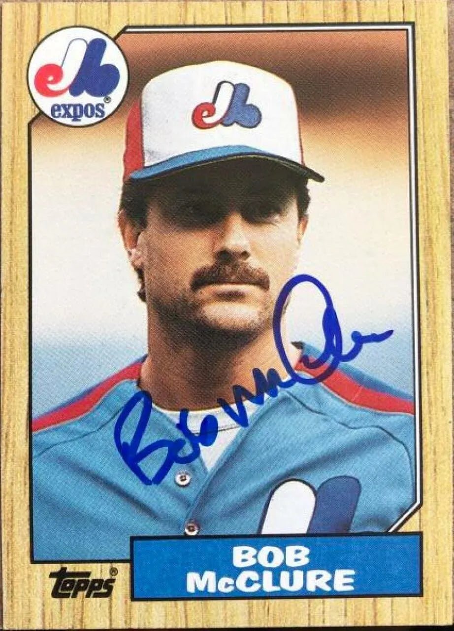 Bob McClure Signed 1987 Topps Baseball Card - Montreal Expos