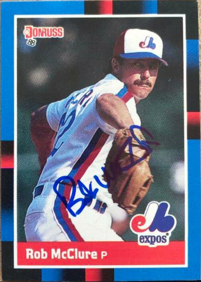 Bob McClure Signed 1988 Donruss Baseball Card - Montreal Expos - PastPros