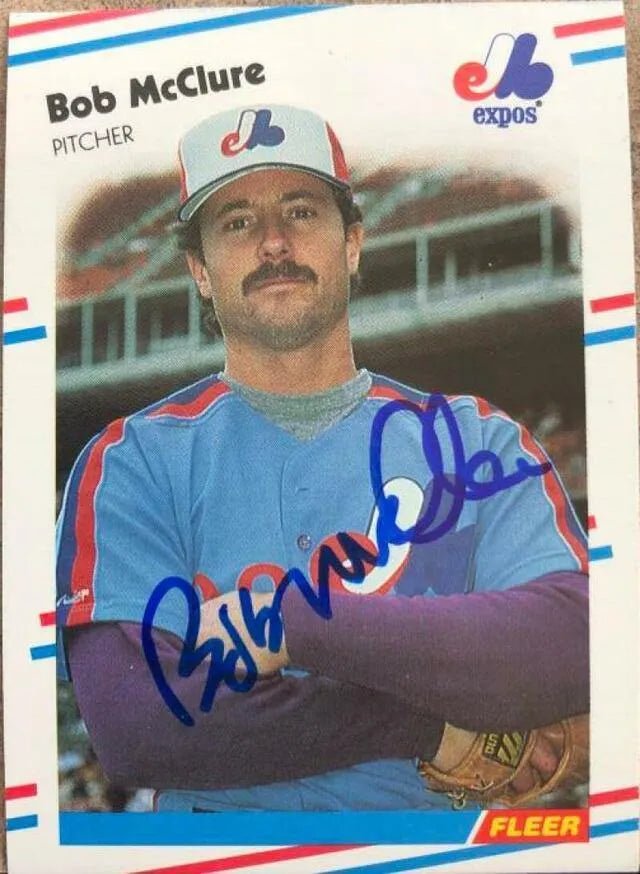 Bob McClure Signed 1988 Fleer Baseball Card - Montreal Expos