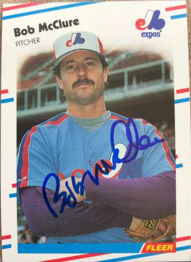 Bob McClure Signed 1988 Fleer Baseball Card - Montreal Expos - PastPros