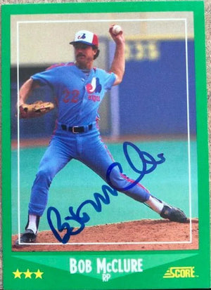 Bob McClure Signed 1988 Score Baseball Card - Montreal Expos - PastPros