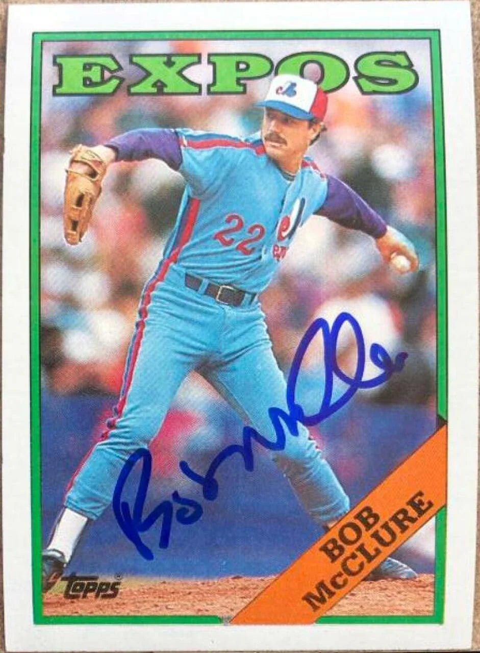 Bob McClure Signed 1988 Topps Baseball Card - Montreal Expos
