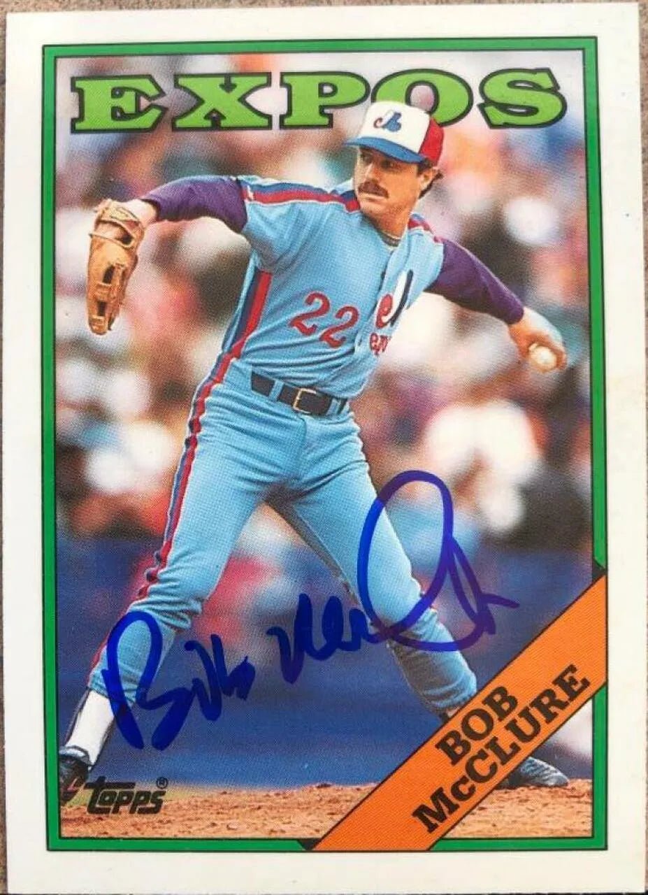 Bob McClure Signed 1988 Topps Tiffany Baseball Card - Montreal Expos