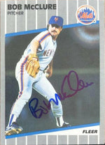 Bob McClure Signed 1989 Fleer Baseball Card - New York Mets