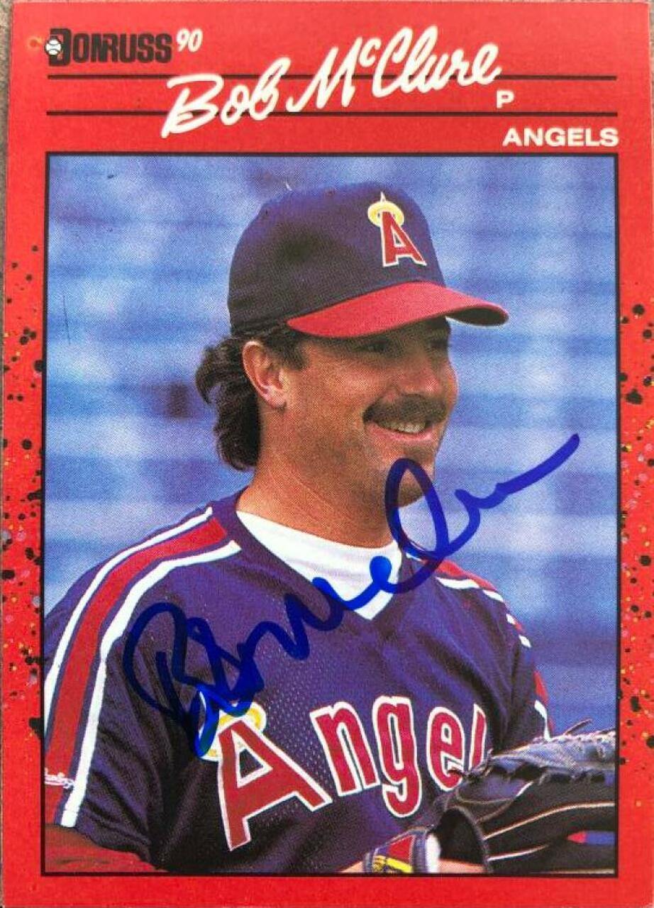 Bob McClure Signed 1990 Donruss Baseball Card - California Angels - PastPros